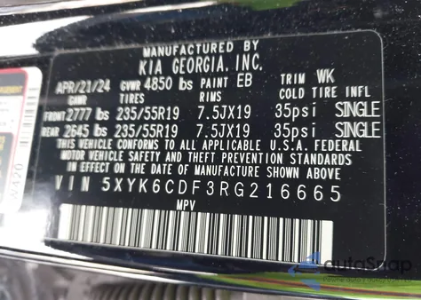 2024 Kia Sportage X-Line z USA, uszkodzony, nr VIN 5XYK6CDF3RG216665